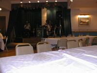 Oompah band with empty tables